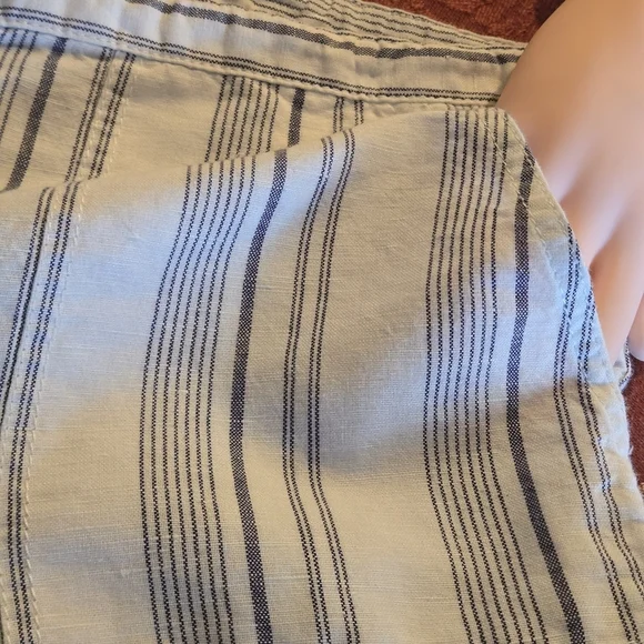 Victoria Secret Iconic Striped Lounge Pants Gray White Wide Leg Drawstring Sz14 - Picture 6 of 13